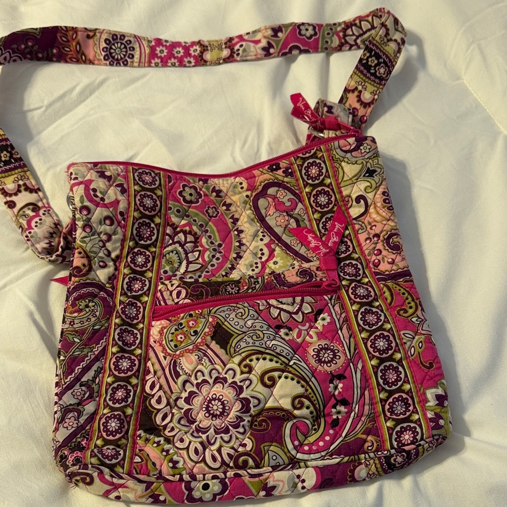 Vera Bradley Pink and Purple Paisley Crossbody Bag